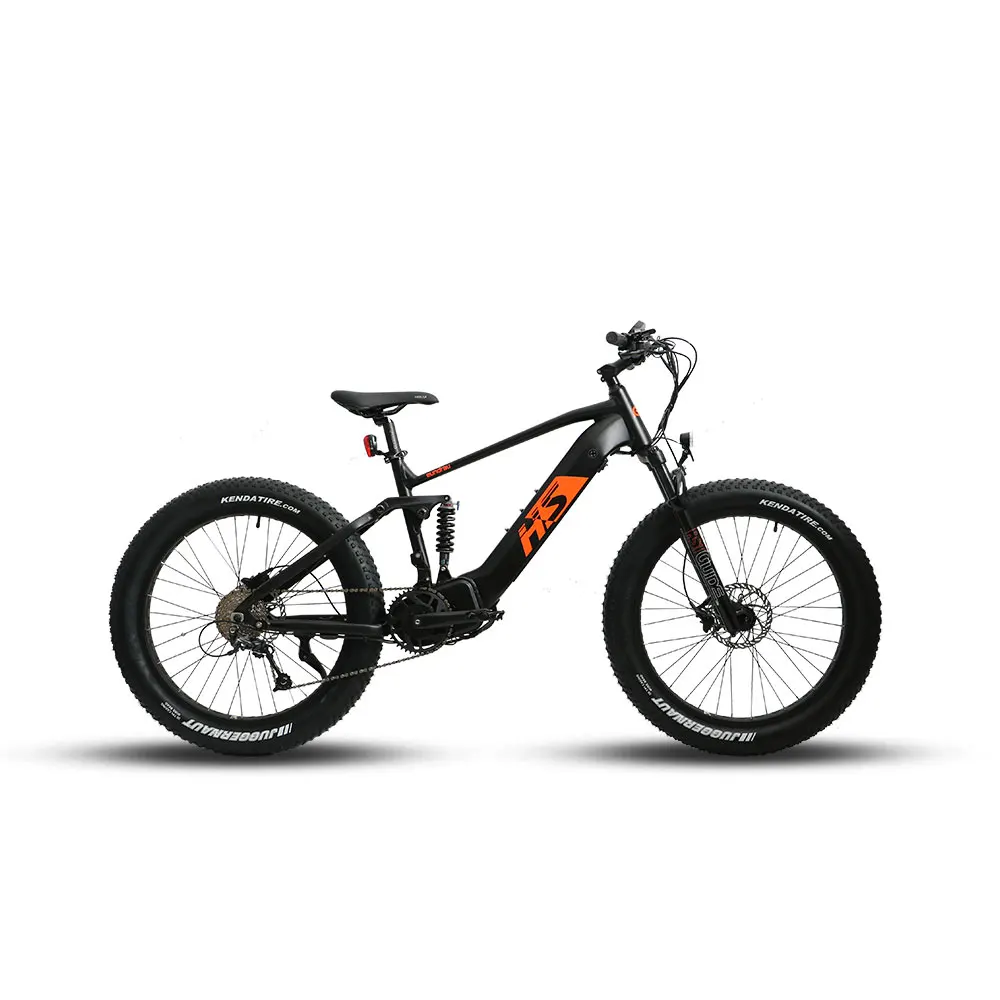 

48V 1000W Bafang Motor FAT-HS Dual Battery Design All Terrain Full Suspension Fat Tire Electric Mountain Bike Electric Hunting