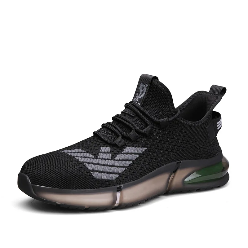 

Trend mesh breathable casual running shoes men's outdoor Joker flying sneakers, Black