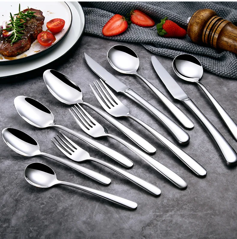 Food Grade Flatware Stainless Steel Fork and Spoon Cutlery Sets