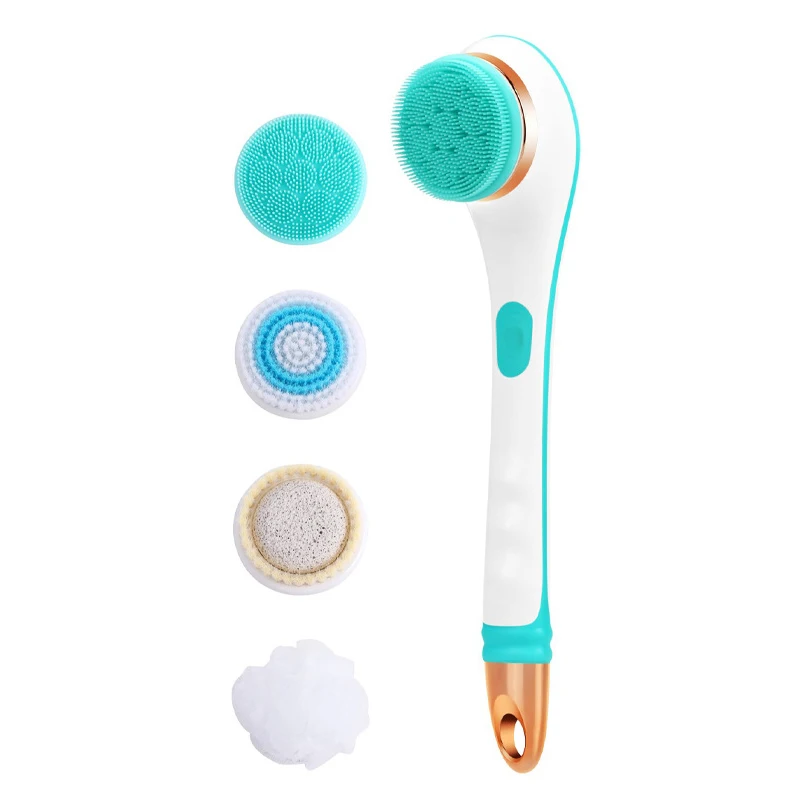 

Amazon Top Selling Electric Bath Shower Cleansing Brush Long Handle Spa Washing Bath Brush Silicone Body Scrub Brush