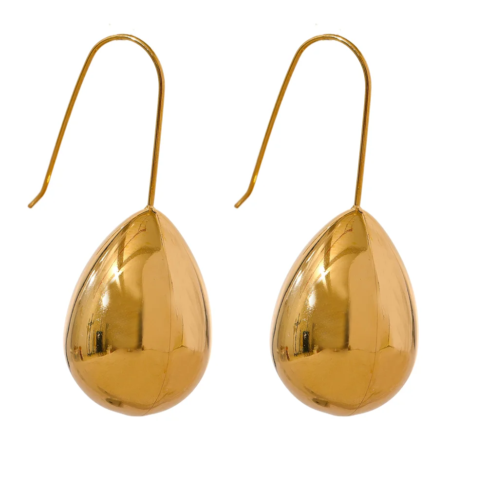 

JINYOU 2622 Stainless Steel Water Drop Hanging Earrings Prevent Allergy Metal Charm Texture Smooth Fashion Jewelry Accessories