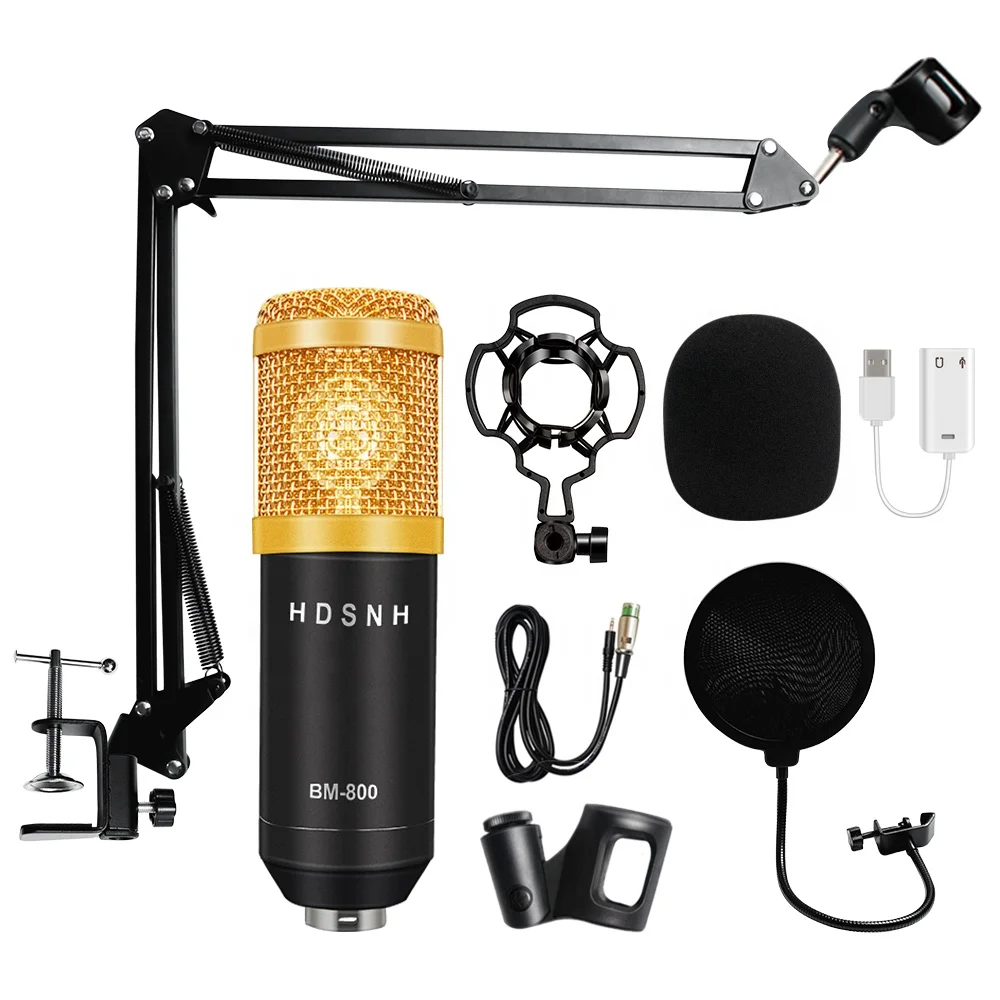 

BM800 Microphone With Shock Mount For Radio Broadcasting Singing Recording KTV Karaoke