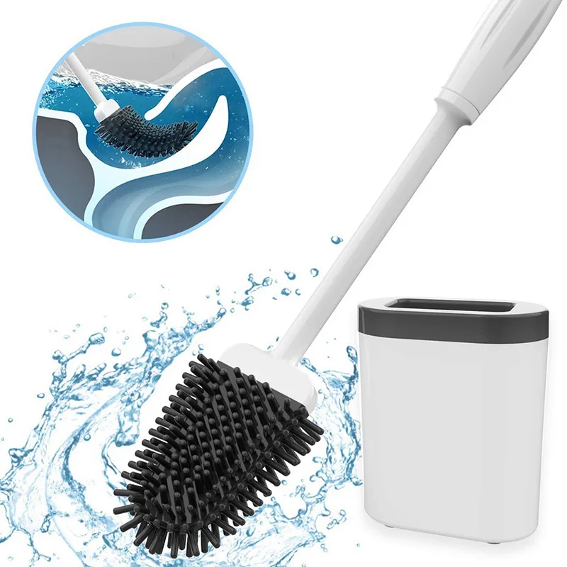 

Hot Selling Novel Efficient Silicone Suspension Toilet Brush Bathroom Plastic Holder Soft Cleaning Silicon Toilet Brush, 5 colors