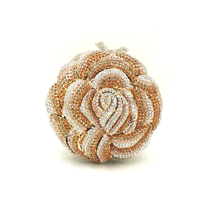 

7 BAGS GET 1 FREE Luxury Women clutch bag ladies bridal wedding diamond shining rhinestone flower rose evening crystal clutches