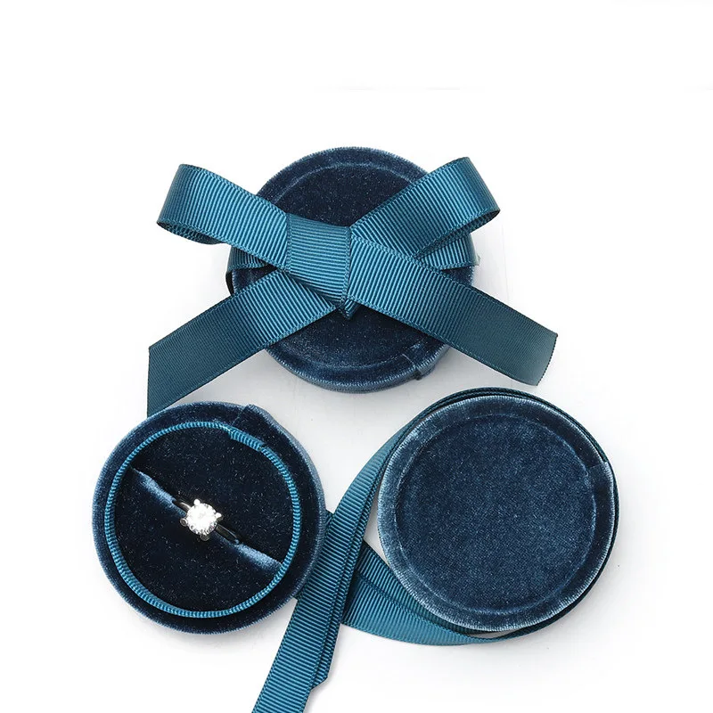

Wholesale Velvet Ring Jewelry Box Ribbon Pendant Necklace Brown Pink Blue Jewelry Box, 4 colors