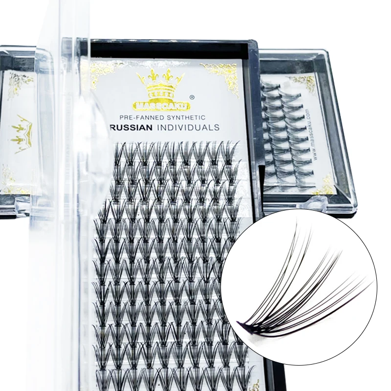 

OEM Heat bonded eyelash extension 8-15mm & mix length 10D 20D lashes premade fan false eyelash manufacturer, Black