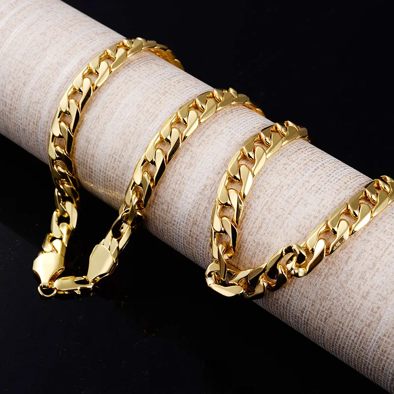 

Big Trendy Tide Golden Chain Necklaces Luxury Gorgeous Simple Punk Statement Man Necklaces, Gold silver