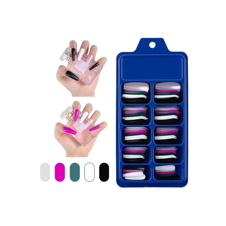 

24Pcs/set Long Removable Nails Acrylic Ballerina Full Cover False Nails DIY Manicure Extension Decoration Tip