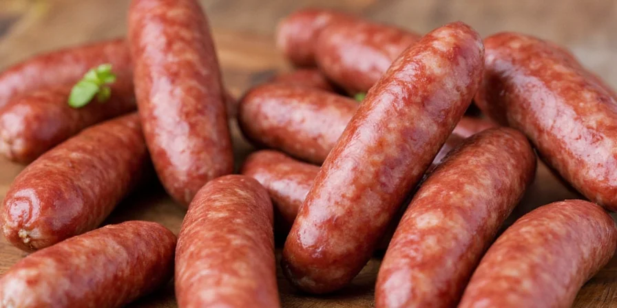 Close-up of fresh venison sausage