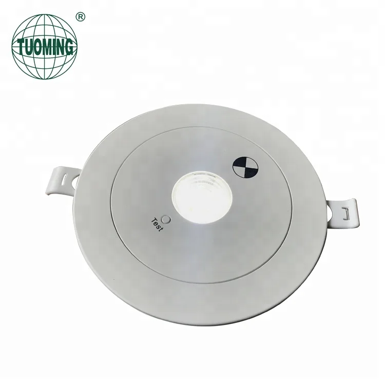 CE certificated recessed mounted 3W emergency led light with lithium battery led emergency downlight