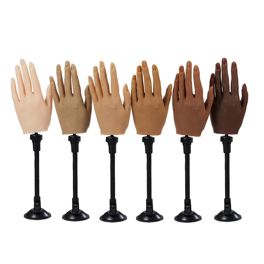 

Silicone Nail Art Practice Model Hand With Bendable Finger And Table Clip Manicure Traning Mannequin Hand