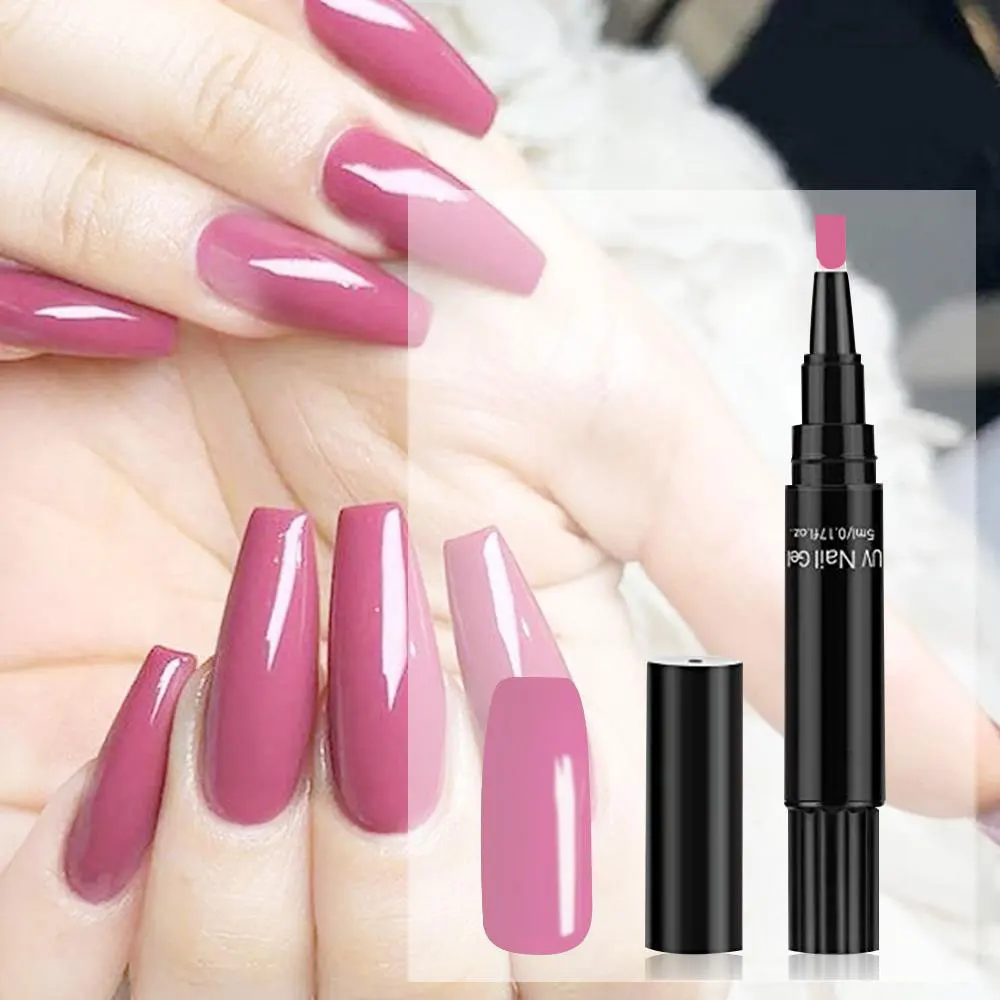 

OEM finger nail art supplies private label quick dry 3 in 1 one step nail treatment uv gel pencil kids women nail polish pen set, 800 colors one step gel pen