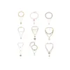 crystal kiss love letter seed bead pink fan shell clover seashell necklace natural stone five blue eye charm layered necklace