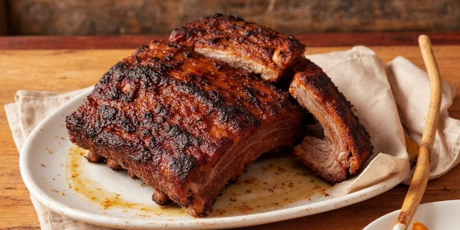 Seasoning short ribs generously