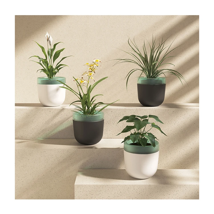 

Automatic water absorbing creative plastic succulents flower pots for indoor plants, Optional