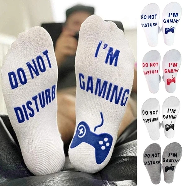 

New adult socks Do Not Disturb I'm Gaming Funny Novelty for Teen Gamer Socks Boys men's socks