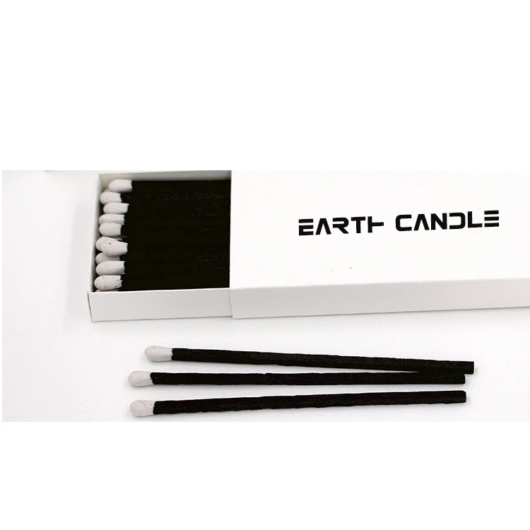 

Custom long wooden matches candle matches logo printing white tip black stick match, Custom color accepted