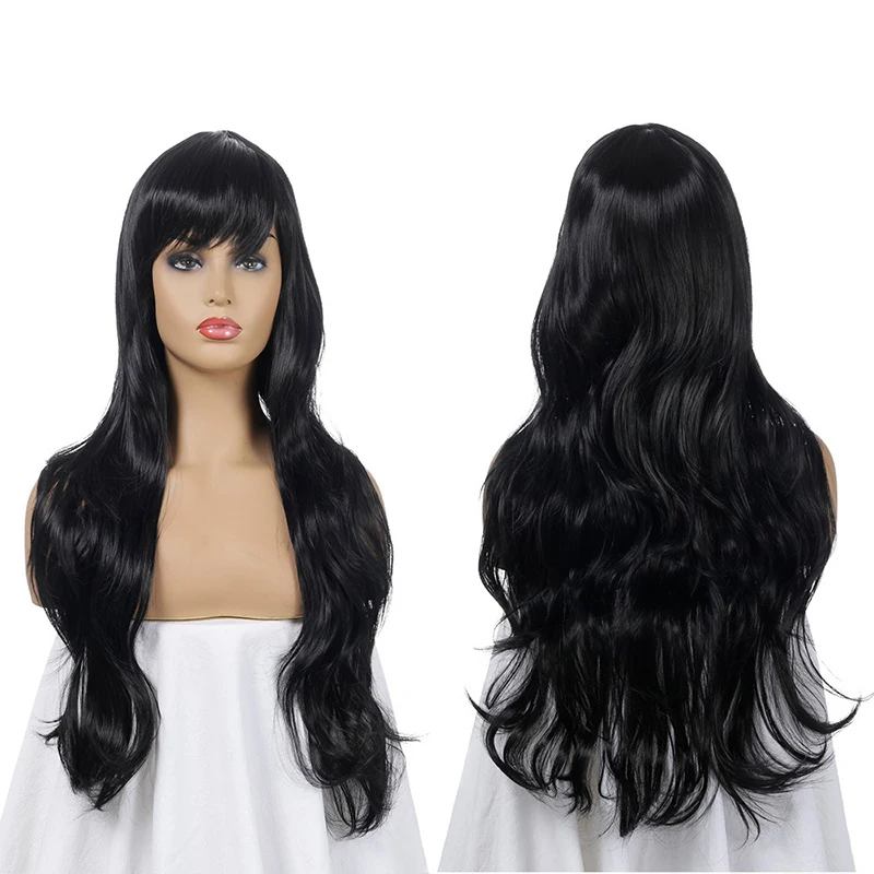 

100% Virgin Hair Wigs Color Lace Front Wig Human Hair Bang Wigs Human Hair, Black