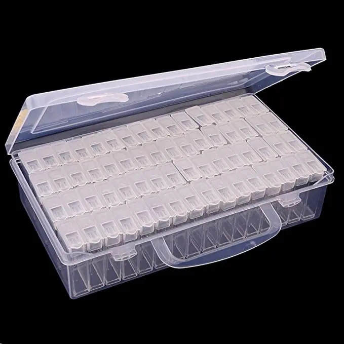 

64 Grid Dismountable diamond painting Accessories Diamond Embroidery Cases PP plastics Box Organizer Home Storage boxes, Transparent