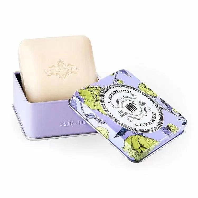 

Custom printed removable luxury large soap cased tin recycle eco friendly empty soap bar tin box