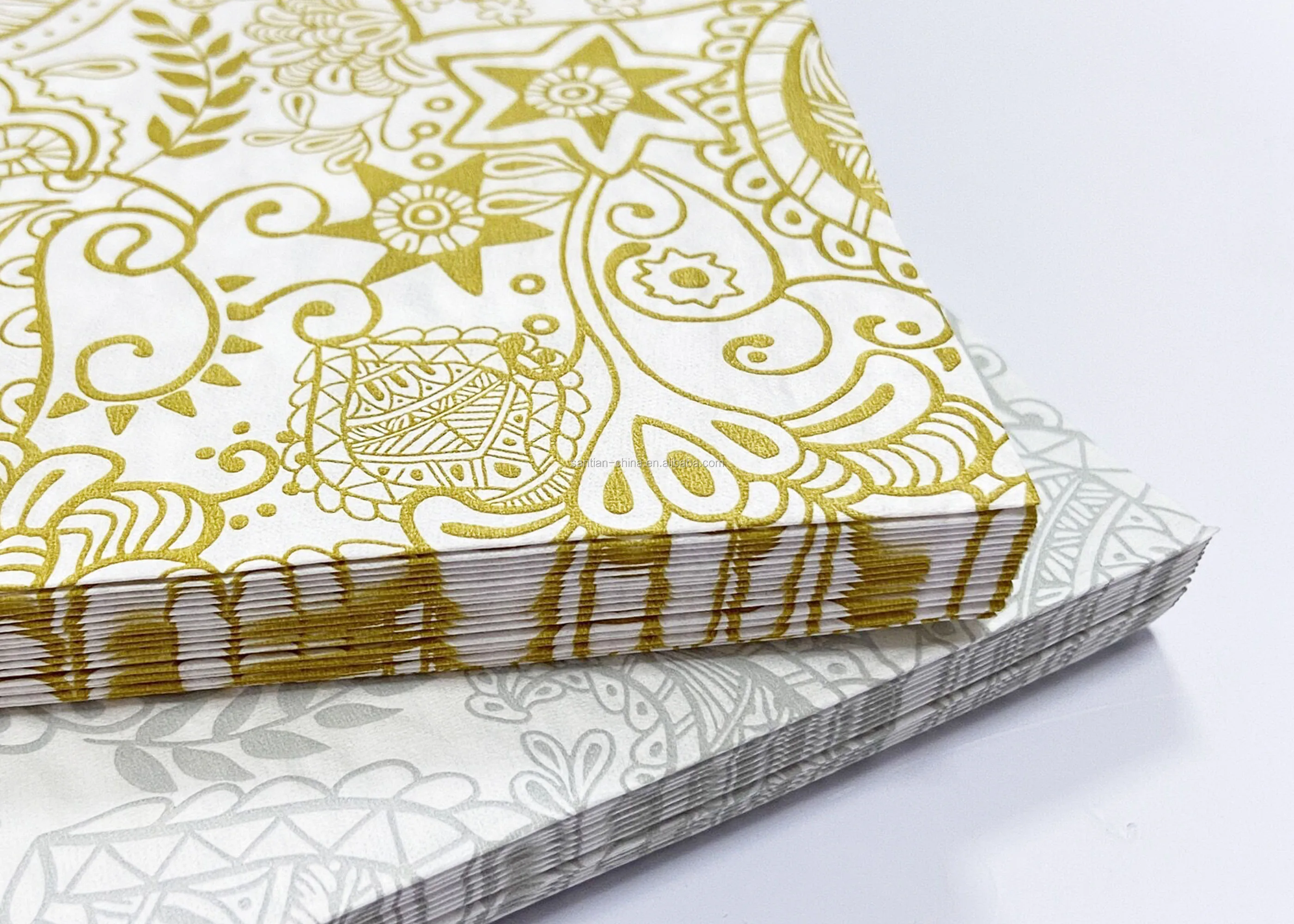 Floral Print Disposable Salmon Color Decoupage Paper Napkins,Decoupage