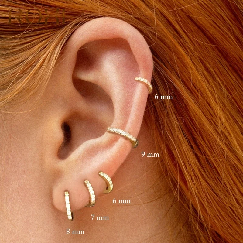 

925 Sterling Silver Earrings For Women/Men Small Hoop Earrings Ear Bone aros Tiny Ear Nose Ring Girl aretes ear Huggie Pendient, Gold and silver