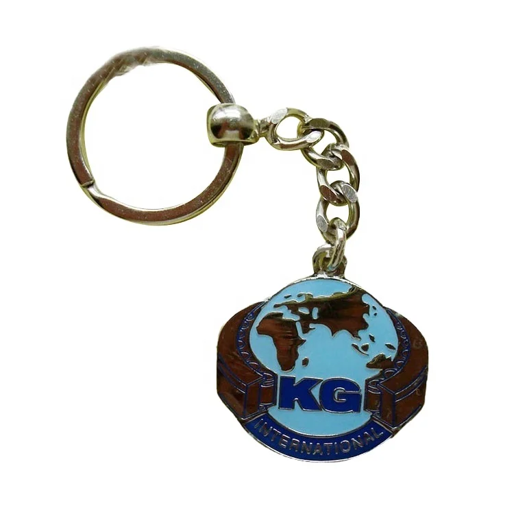 

Wholesale Magnificent black nickel Blue round Company Logo black nickel soft enamel Keychains