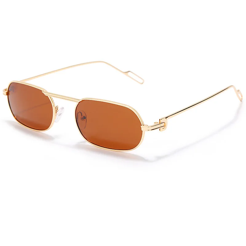 

Hot Sale Rectangular Colorful Polarized Sun Glasses Men Fashion Street Shooting Metal Sunglasses Women