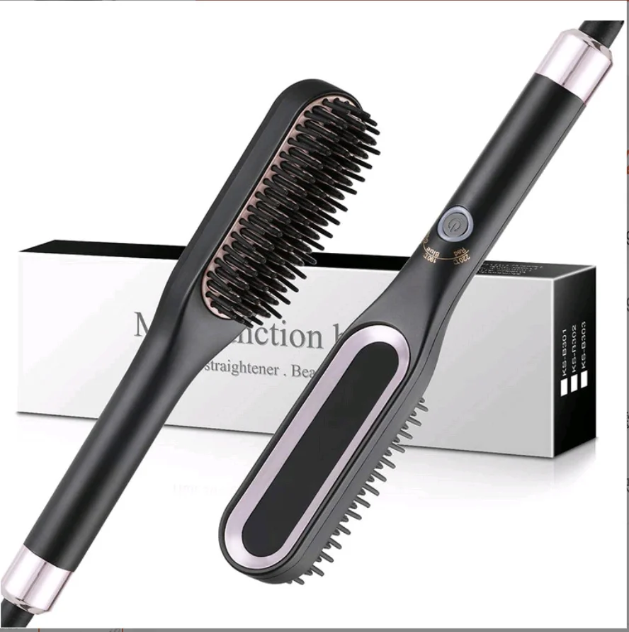 

Hot Mini Straight Hair Comb 3 Gears Temperature Curling Iron Men's Beard Comb Other Hair Styling Tools