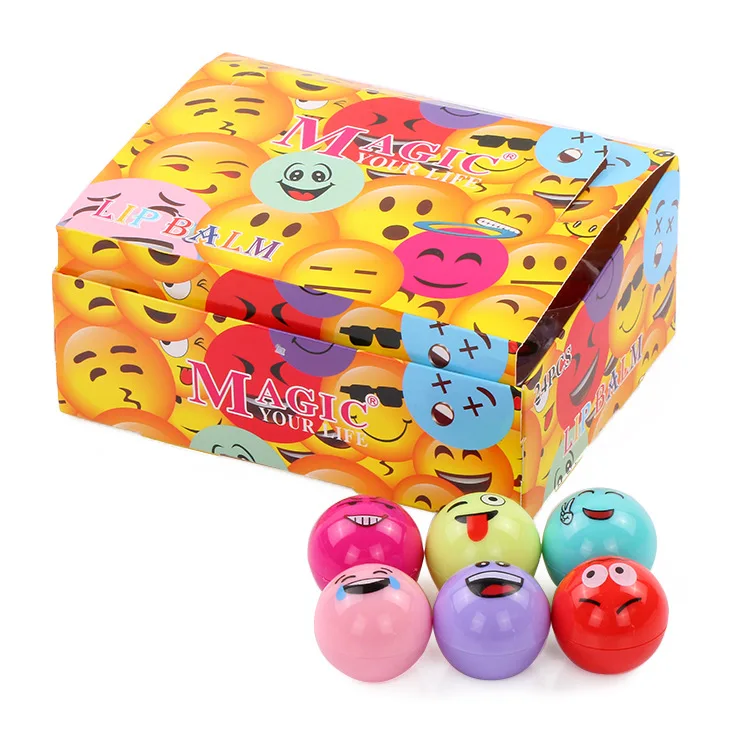 

Expression Spherical Lip Balm Hydrating Lip Balm Cartoon Cute Round Ball Lip Balm