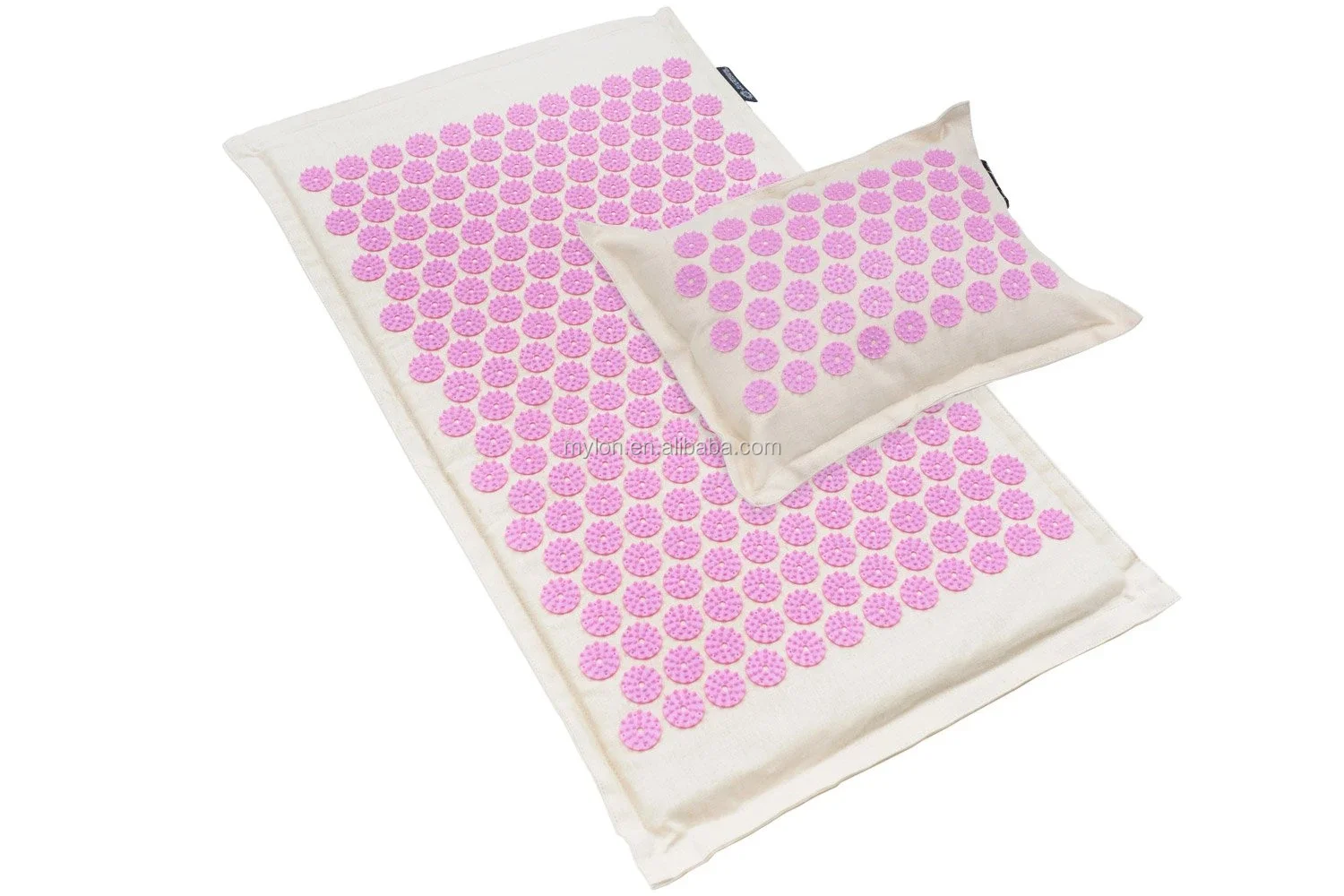 Organic Eco Friendly Natural Linen Large Acupressure Spike Massage Mat & Pillow Set Thick