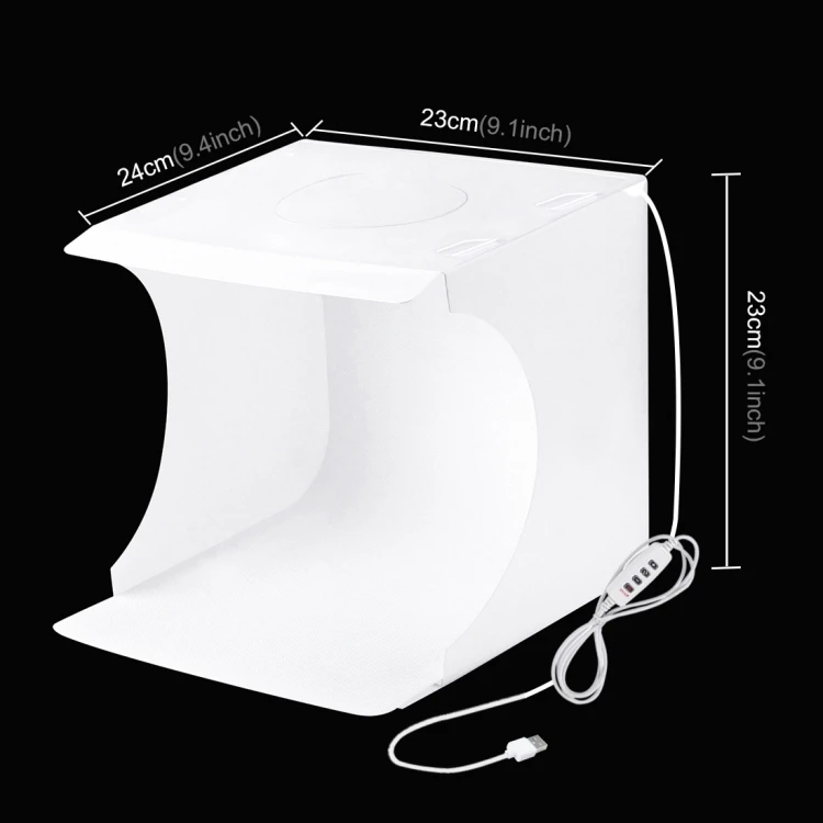 

PULUZ 23cm Ring LED Panel Folding Portable Light Photo Lighting Studio Shooting Tent Box Kit with 6 Colors Backdrops