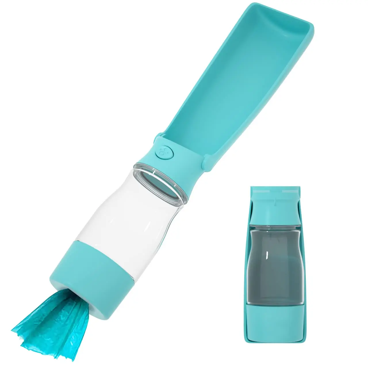 

2 IN 1 Portable Pet Water Dispenser With Poop Bag For Dog Outdoor Walking Plastic Leak Proof Foldable Dog Travel Water Bottle, Customized color