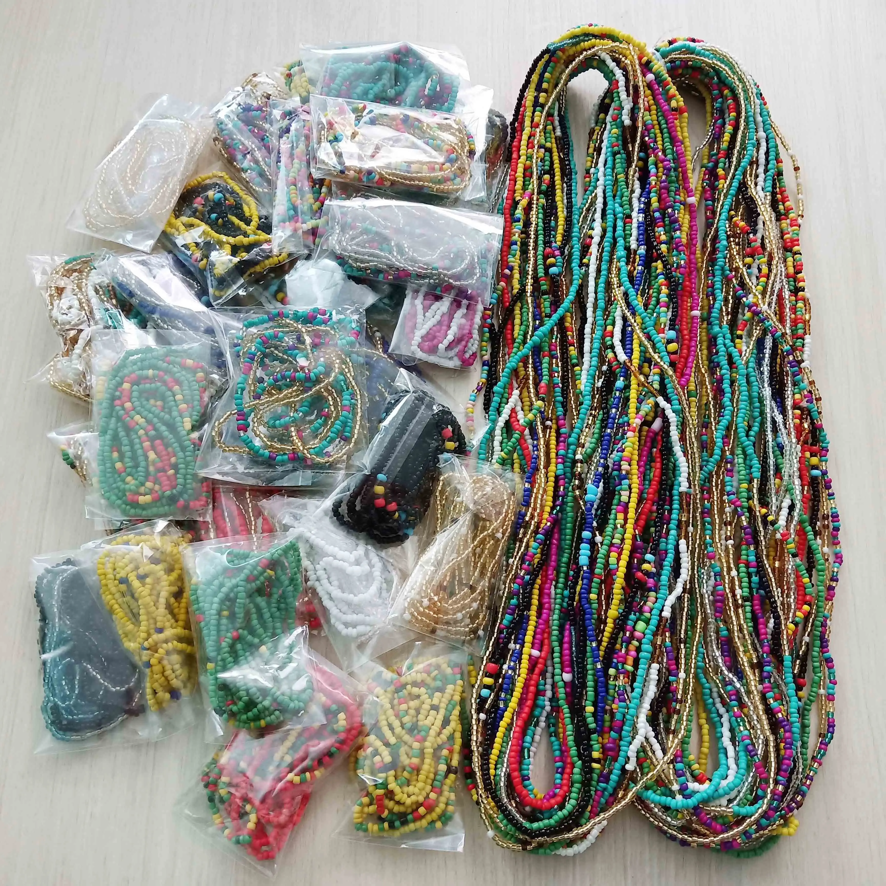 

ghanaian double waist beads ghana colored crystal cotton string with string ghana waist beads, Multi