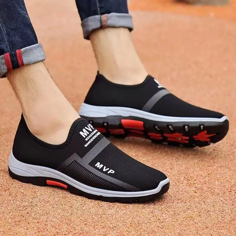 

Professional men's slip on sport sneakers breathable mesh old men shoe canvas shoes woman sneaker