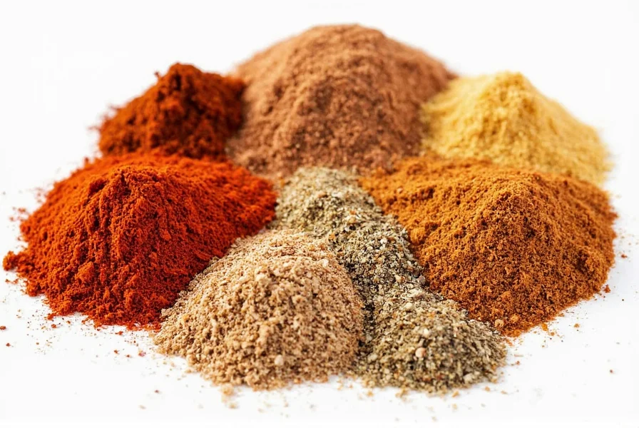 Spice containers stored in a labeled spice rack