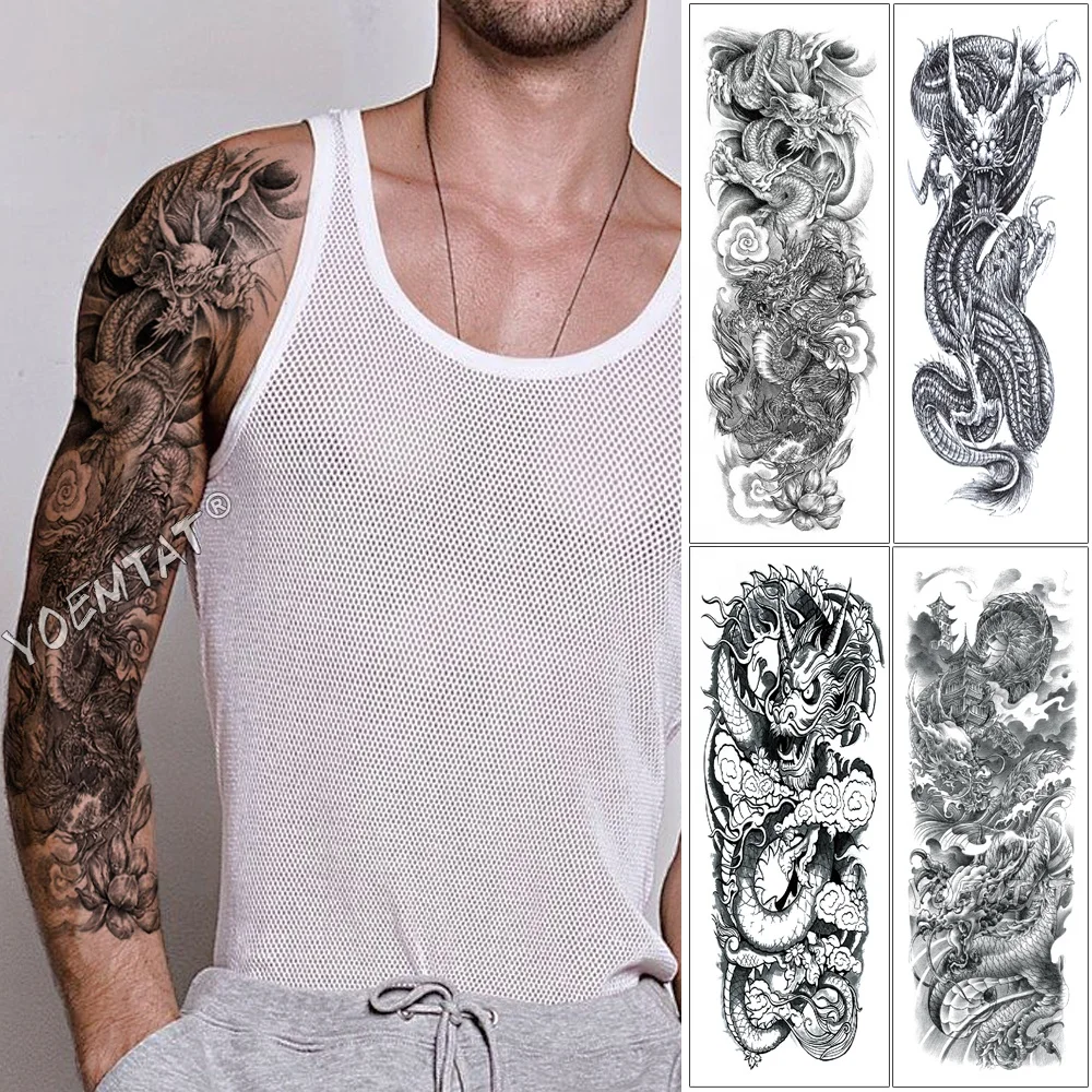 

Large Size Full Arm Back Temporary Tattoos Waterproof Body Art Tattoo Stickers, Cmyk