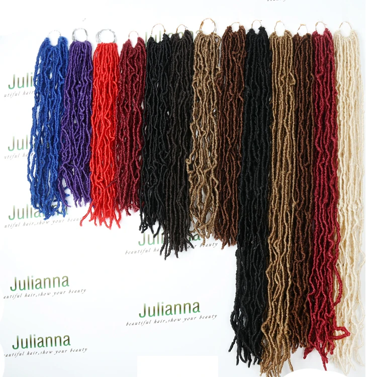

Julianna Blue Red Purple 350 18 T1B/27 Faux Loc Hair Wholesale Crochet Faux 24 Locs 36 Inches, #1b #4 #27 #30 #613 #bug #blue #t27 #t30 #tbug #t1b/30/27 #t1b/30/613