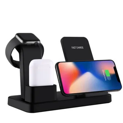 

Hot Selling 3-In-1 Custom Logo Wireless Charging Stand Base Charge For Phones, Picture