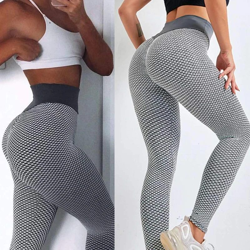 

Jacquard Famous Tiktok Women Yoga Pants Squat Proof Anti Cellulit Tic Tok Workout Tights Honeycomb Tik Tok Leggings