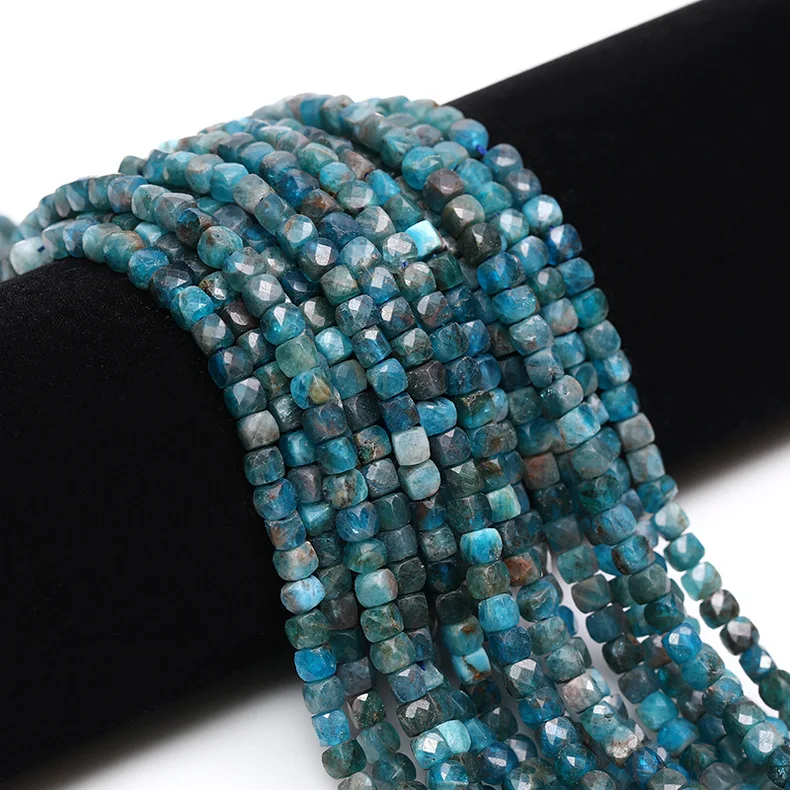 

4MM Gemstone Hight Grade Micro Faceted Square Cube Loose Beads, Colorful