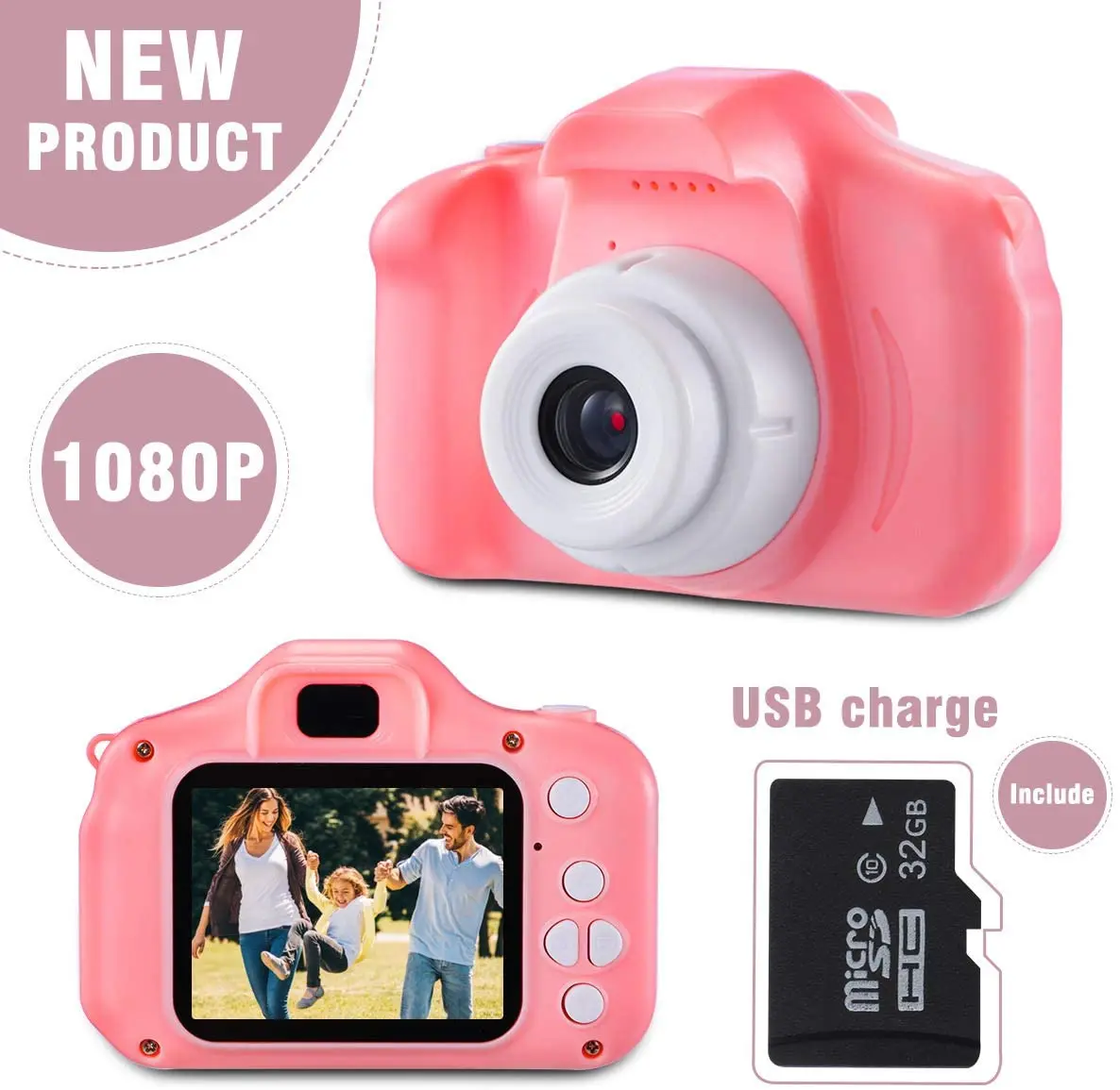 

DIY Lovely Children Camera All-In-Photography Built-in Microphone 2.0 Inch HD Mini Cute Kids Instant Printable Digital Camera