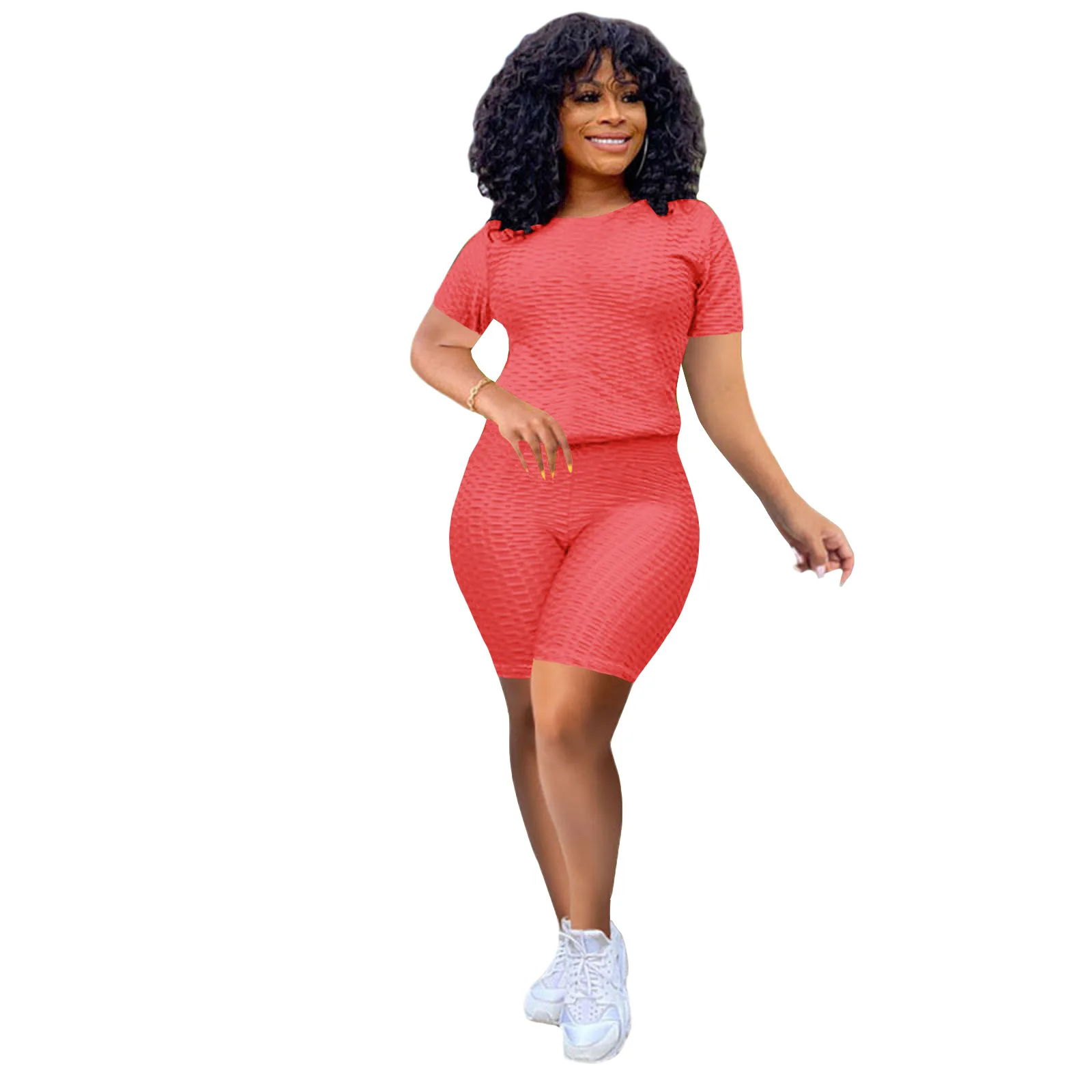 

sport two piece biker short set summer 2021 women clothing shorts