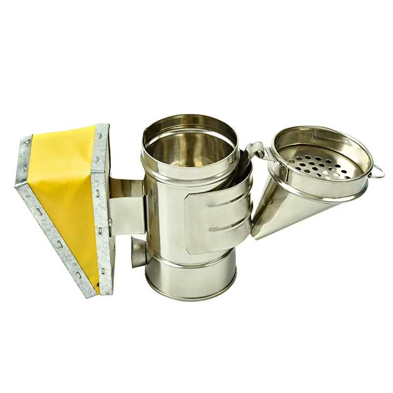 New Design Beekeeping Driving Tools Cute Stainless Steel Mini Bee Smoker with PU Air Box