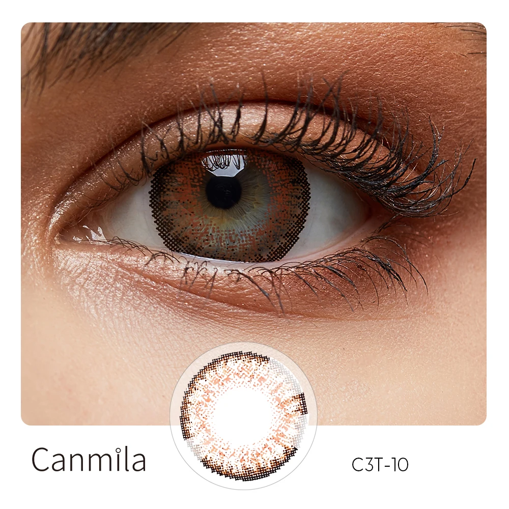 

Canmila cheap yearly cosmetic honey colored contact lenses korea 3 tone