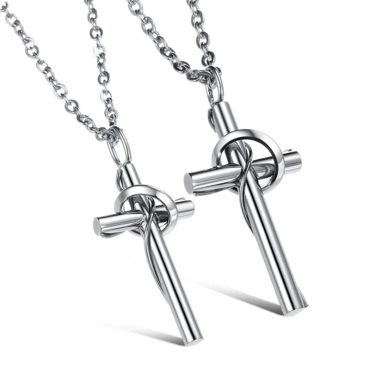 

Titanium steel Chain Silver gold cross pendant necklace stainless steel gold necklaces pendant Jewellry