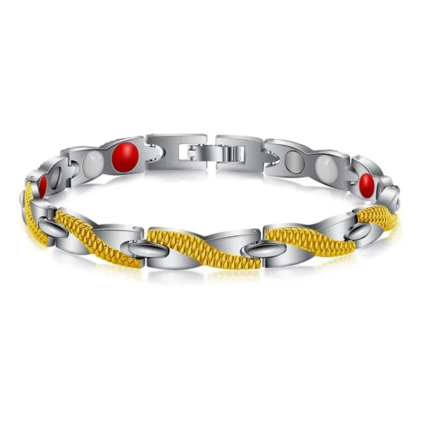 

Titanium Steel Magnetic Therapy Detachable Bracelet Stainless Steel Single Row Magnet Bracelet 8mm, As the pictures