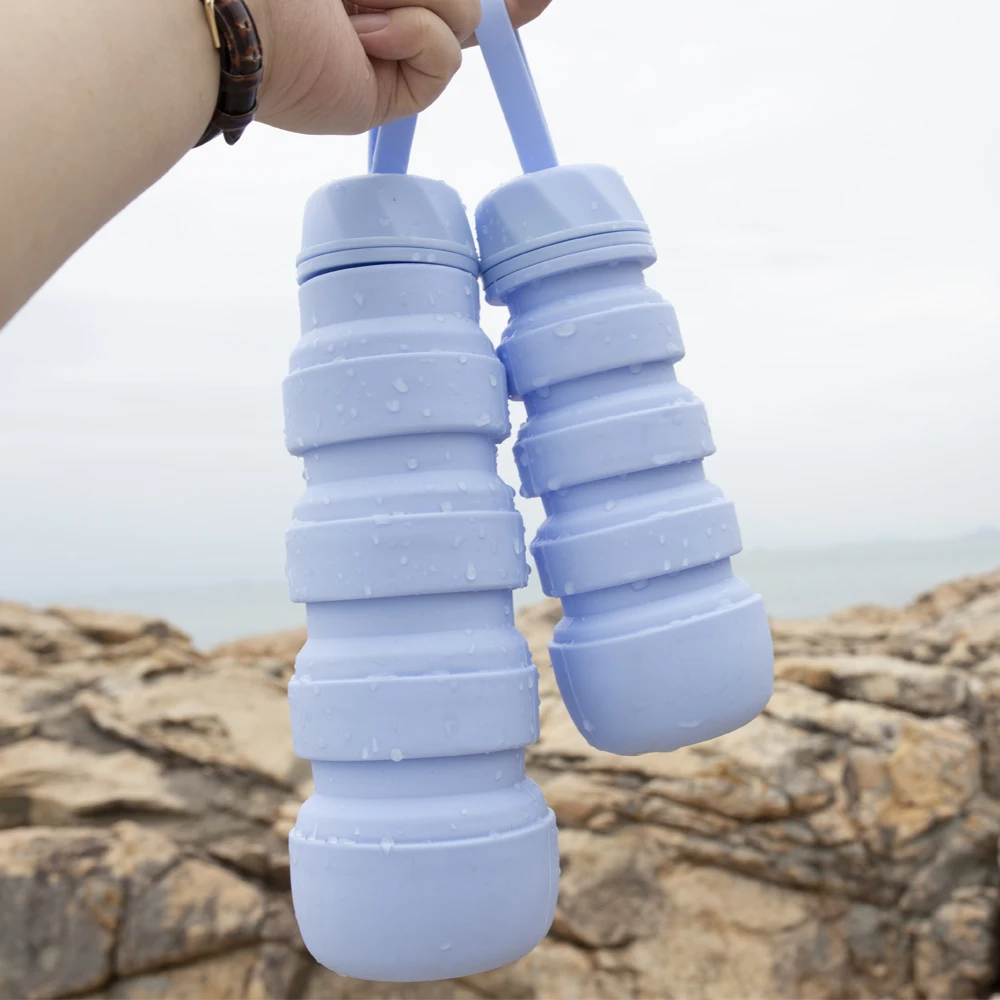 

Bpa Free Folding Drinking Bottles Foldable Insulated Silicone Sports Collapsible Water Bottle, Clear,any panton color
