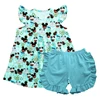 Boutique Summer Children Clothing Set Cute Cartoon Mouse Printed Outfits Solid Ruffles Short With Dress Sets