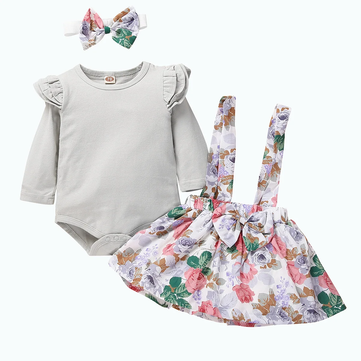 

Infant children's autumn and winter long-sleeved cute suspender skirt girls clothing, Picture shown